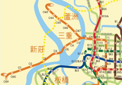 新莊捷運路線圖 | 新莊捷運通車路段示意圖