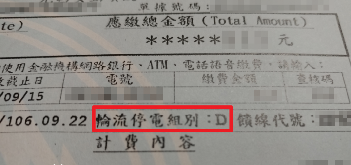 輪流停電組別怎麼看? 哪個組別不會被影響?