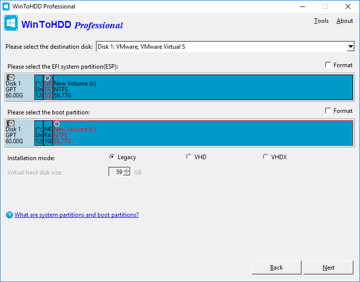 install windows select target