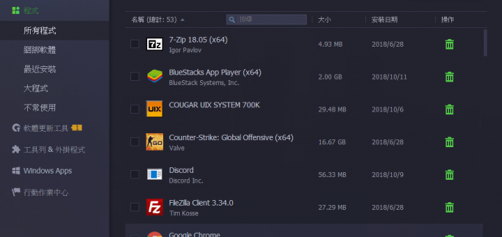 反安裝軟體 推薦 IObit Uninstaller 免安裝