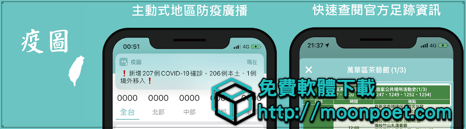 確診足跡人數分佈圖查詢APP 疫圖 iOS / Android