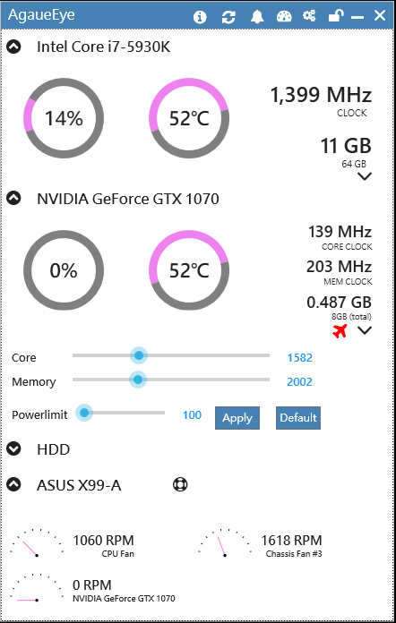 電腦硬體監控軟體 Agaue Eye 遊戲幀數顯示工具
