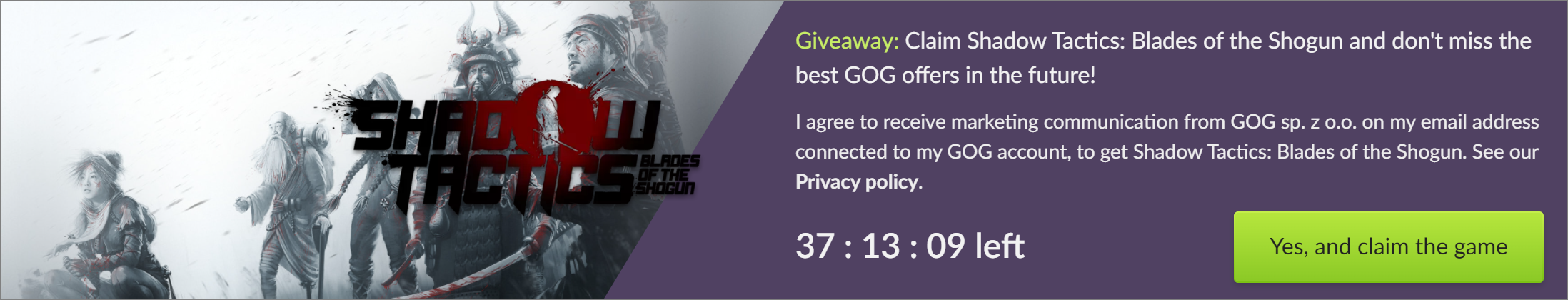 [限時免費遊戲]暗影戰略：將軍之刃 Shadow Tactics: Blades of the Shogun 領取