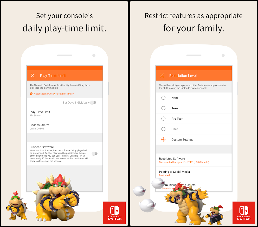 Nintendo Switch家長監控 保護家中兒童視力限制使用時間
