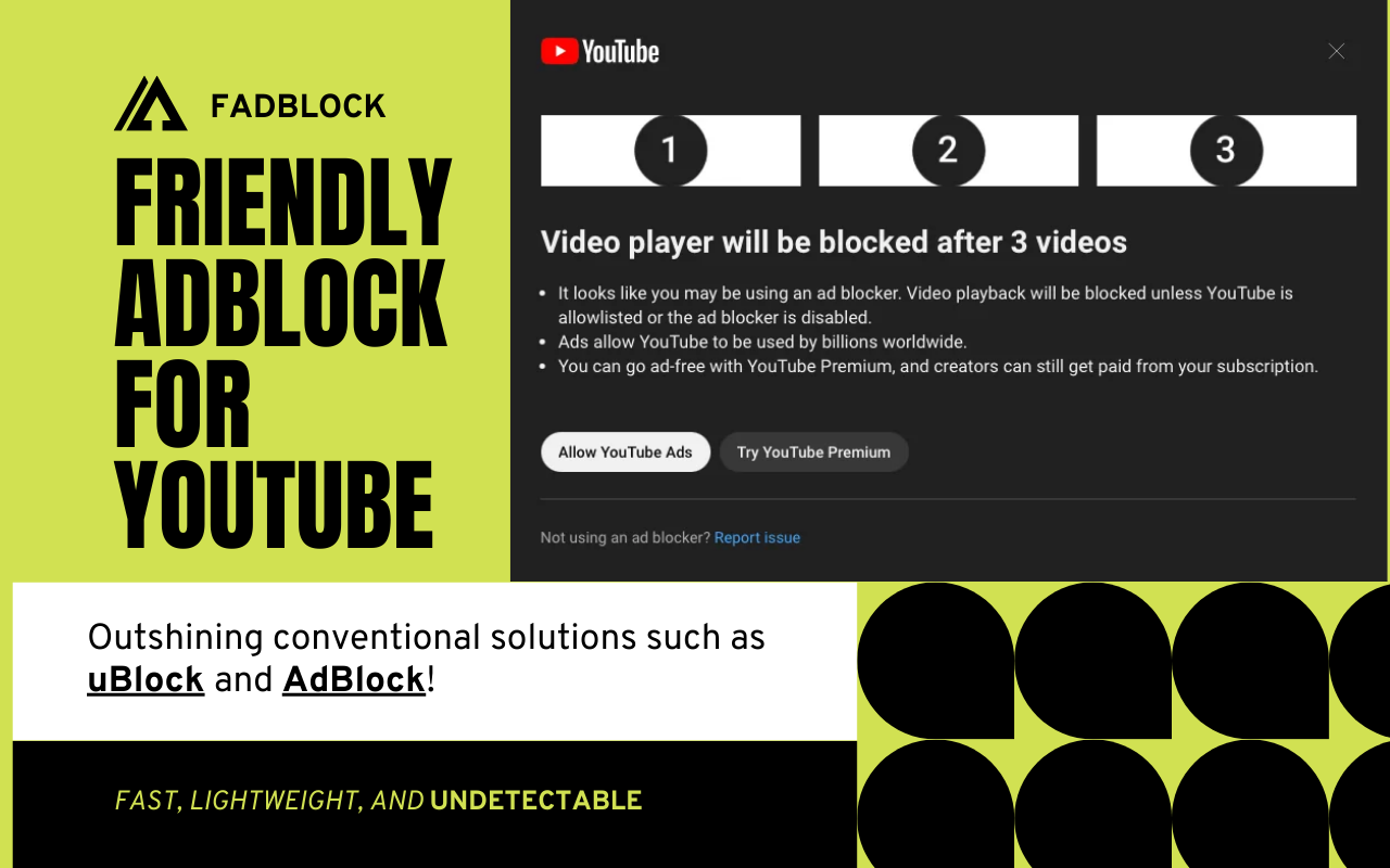 FadBlock 外掛：YouTube 廣告加速工具，純粹影片直接觀看不再等待！