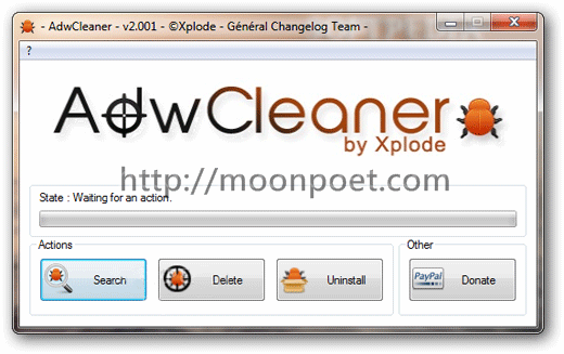 首頁綁架移除修復工具 AdwCleaner