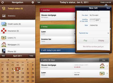 好用的手機記帳軟體 Bills ~ on your table HD