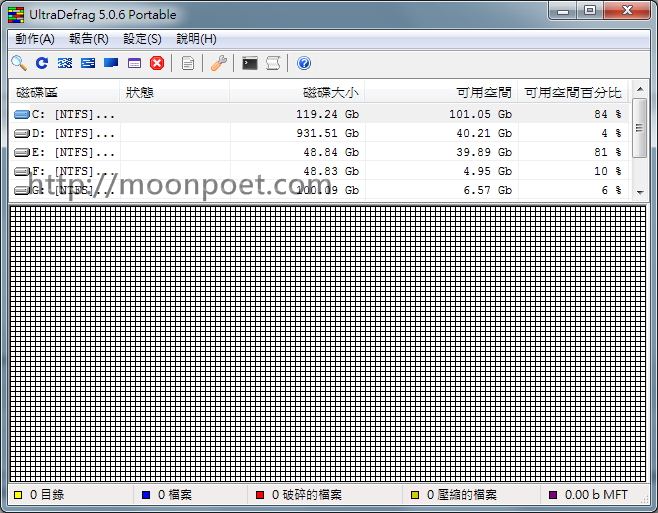 免費磁碟重組工具下載 UltraDefrag 5.0.6 免安裝版