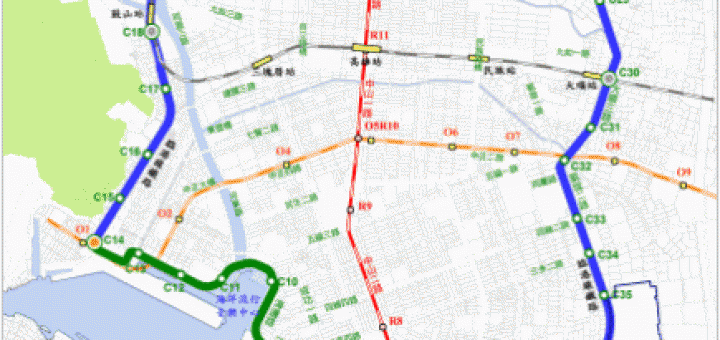 高雄輕軌捷運路線圖2014